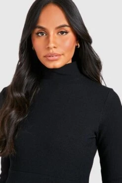 Maternité - Robe De Grossesse Texturée à Col Cheminée 9 Maternité - Robe De Grossesse Texturée à Col Cheminée -BOOHO Kleidung Magasin gzz34228 black xl 3