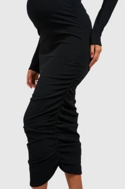 Maternité - Robe De Grossesse Froncée Texturée 9 Maternité - Robe De Grossesse Froncée Texturée -BOOHO Kleidung Magasin gzz34235 black xl 3