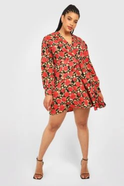 Grande Taille - Robe Patineuse -BOOHO Kleidung Magasin gzz34582 red xl 2