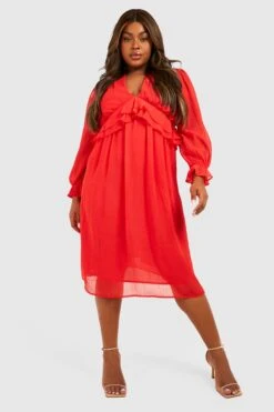 Grande Taille - Robe Patineuse Imprimée -BOOHO Kleidung Magasin gzz34700 red xl 2