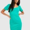 Robe Courte Basique En Mesh à Manches Bouffantes -BOOHO Kleidung Magasin gzz35064 bright20green xl