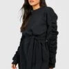 Robe Sweat à Ceinture Et Manches Volantées -BOOHO Kleidung Magasin gzz35898 black xl