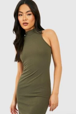 Robe Mi-longue Moulante à Dos Nageur -BOOHO Kleidung Magasin gzz35912 olive xl 3
