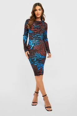 Robe Mi-longue à Imprimé Léopard -BOOHO Kleidung Magasin gzz35934 multi xl 2