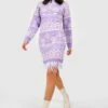 Robe Pull De Noël à Bordure En Plumes Premium -BOOHO Kleidung Magasin gzz36210 lilac xl