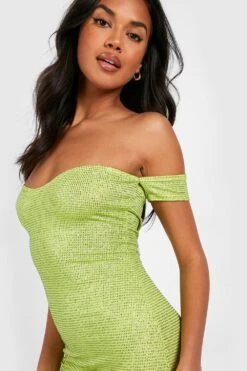 Robe Pailletée à épaules Dénudées -BOOHO Kleidung Magasin gzz36776 lime xl 3