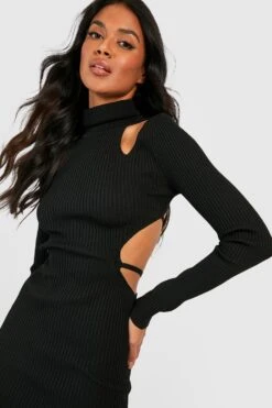 Robe Courte à Col Montant Et Bretelles -BOOHO Kleidung Magasin gzz36914 black xl 3