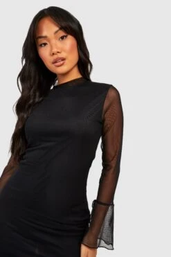 BOOHOO Petite - Robe Courte En Mesh à Col Montant 9 BOOHOO Petite - Robe Courte En Mesh à Col Montant -BOOHO Kleidung Magasin gzz37027 black xl 3