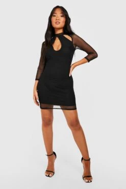 Petite - Robe Moulante En Mesh -BOOHO Kleidung Magasin gzz37032 black xl 2