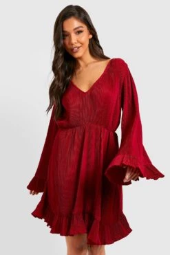 Robe Babydoll Plissée à Col V