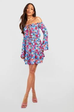 Tall - Robe Patineuse Fleurie -BOOHO Kleidung Magasin gzz37497 blue xl 2