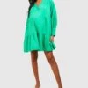 Maternité - Robe De Grossesse Babydoll Texturée -BOOHO Kleidung Magasin gzz37516 bright20green xl