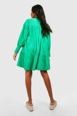 Maternité - Robe De Grossesse Babydoll Texturée 7 Maternité - Robe De Grossesse Babydoll Texturée -BOOHO Kleidung Magasin gzz37516 bright20green xl 1