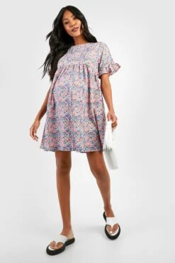 Maternité - Robe De Grossesse Babydoll Fleurie