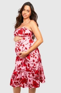 BOOHOO Maternité - Robe De Grossesse Mi-longue à Volants 8 BOOHOO Maternité - Robe De Grossesse Mi-longue à Volants -BOOHO Kleidung Magasin gzz37806 pink xl 2