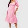 Maternité - Robe De Grossesse Mi-longue Brodée -BOOHO Kleidung Magasin gzz37809 pink xl
