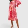 Maternité - Robe De Grossesse Mi-longue Froncée -BOOHO Kleidung Magasin gzz37837 pink xl
