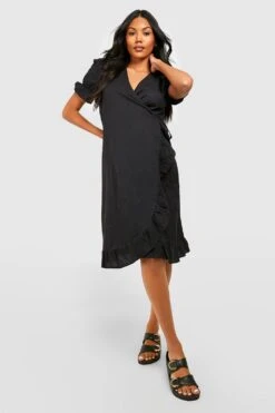 Maternité - Robe De Grossesse Asymétrique En Lin 8 Maternité - Robe De Grossesse Asymétrique En Lin -BOOHO Kleidung Magasin gzz37844 black xl 2