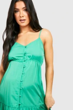 Maternité - Robe De Grossesse Longue à Volants étagés -BOOHO Kleidung Magasin gzz37851 green xl 3