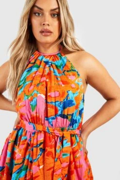 BOOHOO Grande Taille - Robe Longue Fleurie Dos Nu -BOOHO Kleidung Magasin gzz37978 orange xl 3