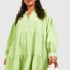 Grande Taille - Robe Babydoll Texturée -BOOHO Kleidung Magasin gzz38005 pistachio xl