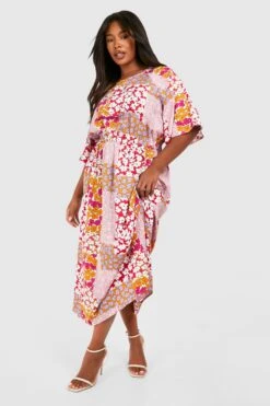 Grande Taille - Robe Fleurie à Manches Larges -BOOHO Kleidung Magasin gzz38013 multi xl 2