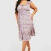 Grande Taille - Robe Mi-longue Fleurie -BOOHO Kleidung Magasin gzz38024 pink xl