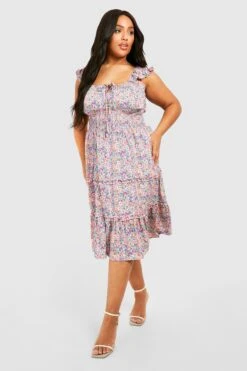 Grande Taille - Robe Mi-longue Fleurie