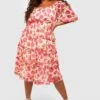 Grande Taille - Robe Mi-longue Froncée En Mesh -BOOHO Kleidung Magasin gzz38076 pink xl