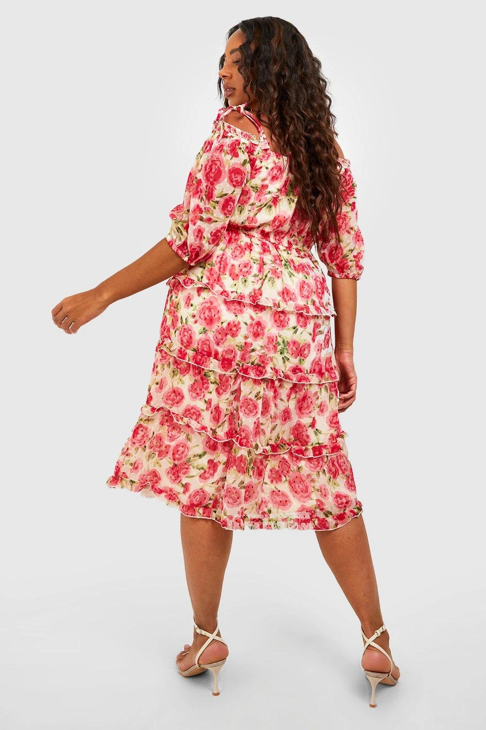 Grande Taille - Robe Mi-longue Froncée En Mesh 4 Grande Taille - Robe Mi-longue Froncée En Mesh – Image 2