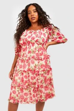 Grande Taille - Robe Mi-longue Froncée En Mesh 8 Grande Taille - Robe Mi-longue Froncée En Mesh -BOOHO Kleidung Magasin gzz38076 pink xl 2