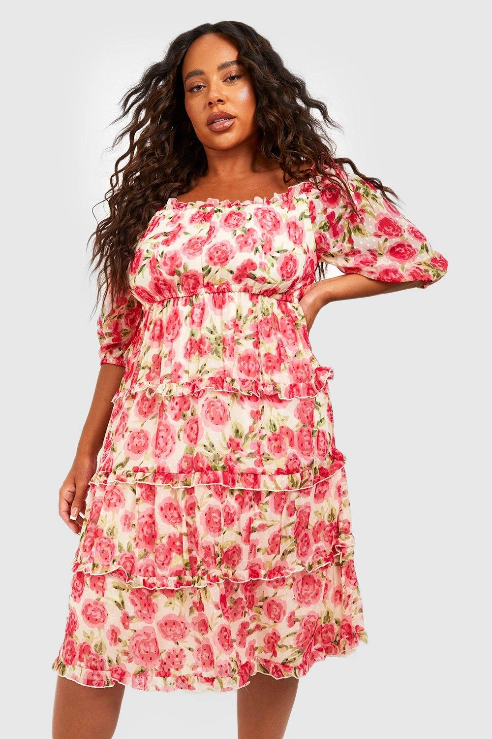 Grande Taille - Robe Mi-longue Froncée En Mesh 5 Grande Taille - Robe Mi-longue Froncée En Mesh – Image 3