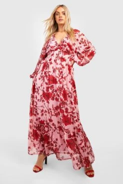 BOOHOO Grande Taille - Robe Plumetis Fleurie En Mesh -BOOHO Kleidung Magasin gzz38078 pink xl 2