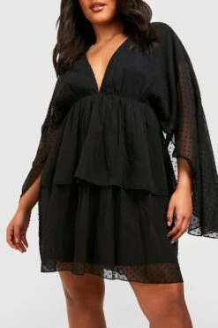 Grande Taille - Robe Patineuse En Mesh à Manches Courtes -BOOHO Kleidung Magasin gzz38079 black xl 3