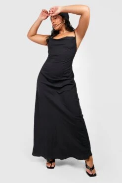 Grande Taille - Ensemble Avec Robe Longue Et Foulard -BOOHO Kleidung Magasin gzz38123 black xl 3