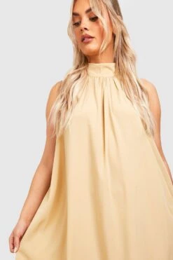 Grande Taille - Robe Patineuse à Col Montant -BOOHO Kleidung Magasin gzz38128 stone xl 3