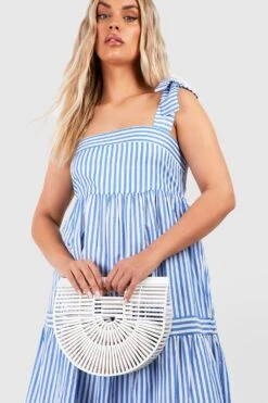 Grande Taille - Robe Longue Nouée Rayée -BOOHO Kleidung Magasin gzz38129 blue xl 3