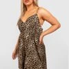 Grande Taille - Robe Léopard à Bretelles Fines -BOOHO Kleidung Magasin gzz38152 leopard xl
