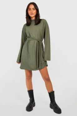 BOOHOO Robe à Col Roulé Et Manches Longues -BOOHO Kleidung Magasin gzz38188 khaki xl 2