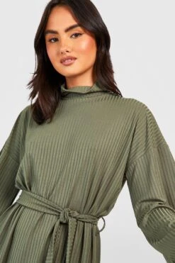 BOOHOO Robe à Col Roulé Et Manches Longues -BOOHO Kleidung Magasin gzz38188 khaki xl 3
