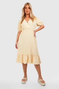 Grande Taille - Robe Portefeuille Mi-longue -BOOHO Kleidung Magasin gzz38422 stone xl 2