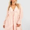 Grande Taille - Robe Babydoll En Plumetis à Volants