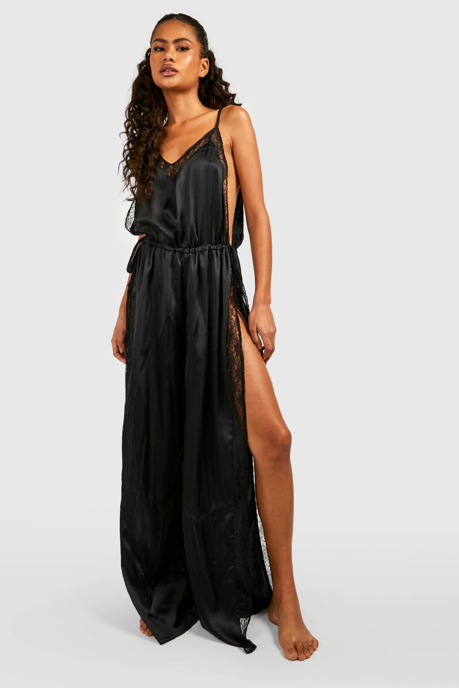 BOOHOO Robe De Nuit Satinée Fendue 5 BOOHOO Robe De Nuit Satinée Fendue – Image 3