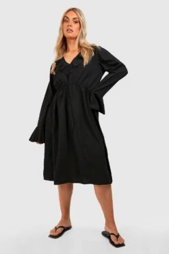 Grande Taille - Robe Mi-longue Texturée