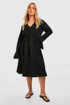 Grande Taille - Robe Mi-longue Texturée -BOOHO Kleidung Magasin gzz38568 black xl 2