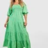 Grande Taille - Robe Mi-longue à Imprimé Vichy -BOOHO Kleidung Magasin gzz38569 green xl