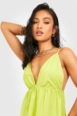 Petite - Robe Droite à Bretelles -BOOHO Kleidung Magasin gzz38631 lime xl 3