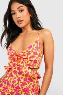 Petite - Robe Fleurie à Volants -BOOHO Kleidung Magasin gzz38633 yellow xl 3