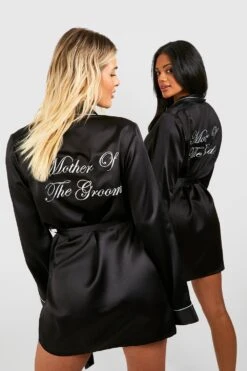 BOOHOO Robe De Chambre Satinée à Slogan