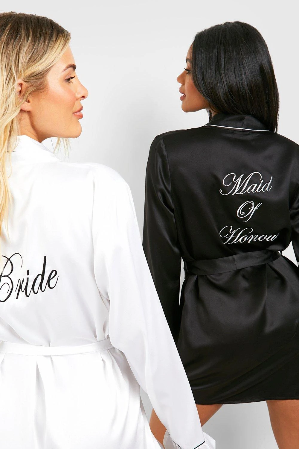 BOOHOO Robe De Chambre Satinée à Slogan Maid Of Honour 3 BOOHOO Robe De Chambre Satinée à Slogan Maid Of Honour